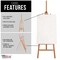 64" to 89" La Jolla Classic A-Frame Wood Easel, Lyre Style Studio Easel - Wooden Artists Floor Stand, Sturdy, Adjustable Height To 48" Canvas - Painting, Drawing, Sign Display